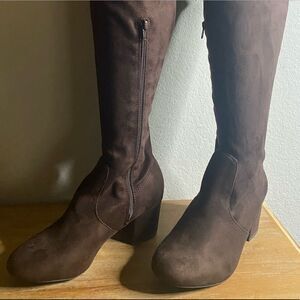 New Lane Bryant brown over the knee boots Block heel women’s 7w 7 wide width